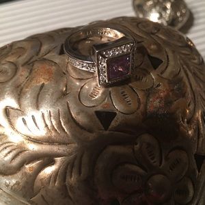 Lia Sophia Silver Amethyst ring